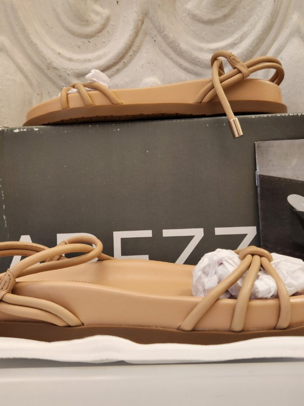 Arezzo "Camila" Flat Sandals. True Sand. NIB. Size 6.5
